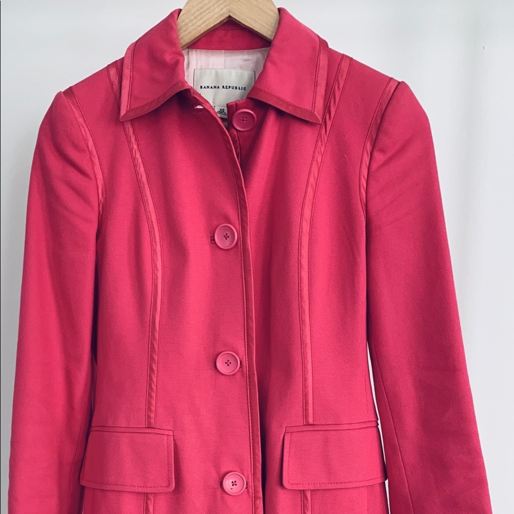 Vintage Banana Republic Long Pink Spring Coat